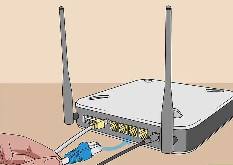  Dùng 1 dây cáp Ethernet khác, cắm 1 đầu vào bộ định tuyến